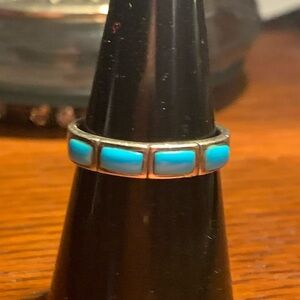 Sterling Turquoise Inlay Band Ring